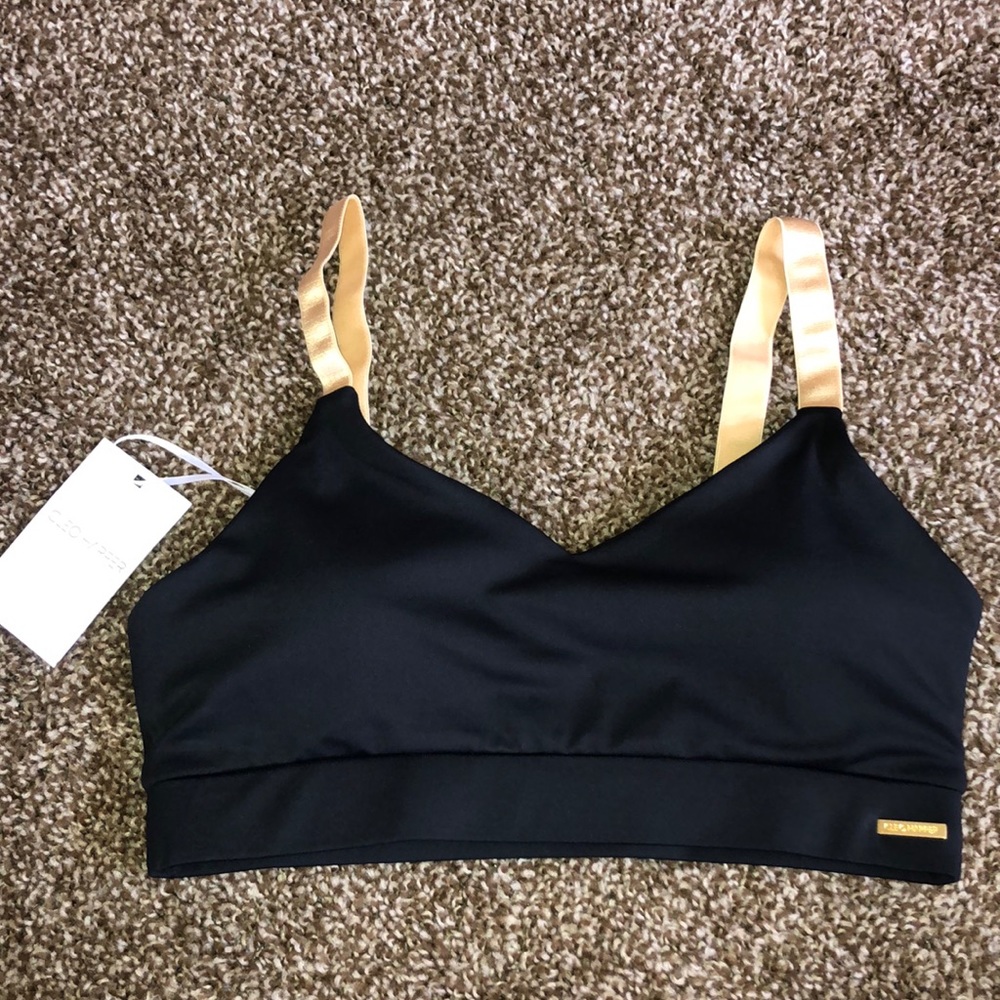 Cleo Harper ESKA Black/Gold Sports Bra NWT